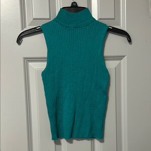 Rue21 Sleeveless Teal Ribbed mock-Turtleneck Top